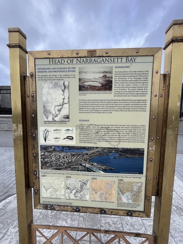 Head of Narragansett Bay side of the marker image. Click for full size.