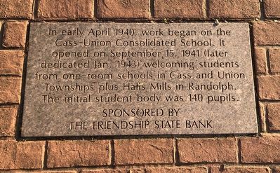 Cass-Union Consolidated School Marker image. Click for full size.