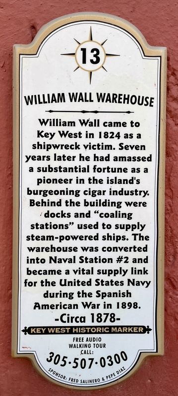 William Wall Warehouse Marker image. Click for full size.
