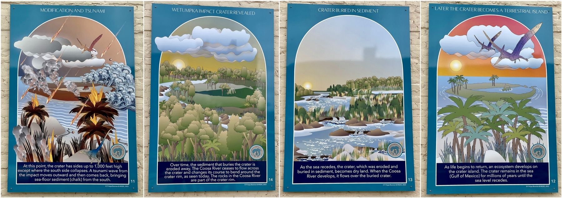 Wetumpka Impact Crater Formation Markers 11-14 image. Click for full size.