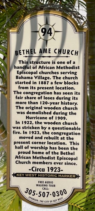 Bethel AME Church Marker. Click for full size. Bethel AME Church Marker image. Click for full size.