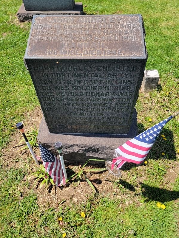 Grave of Revolutionary War Soldier<br>John Goorley. Click for full size. Grave of Revolutionary War Soldier<br>John Goorley image. Click for full size.