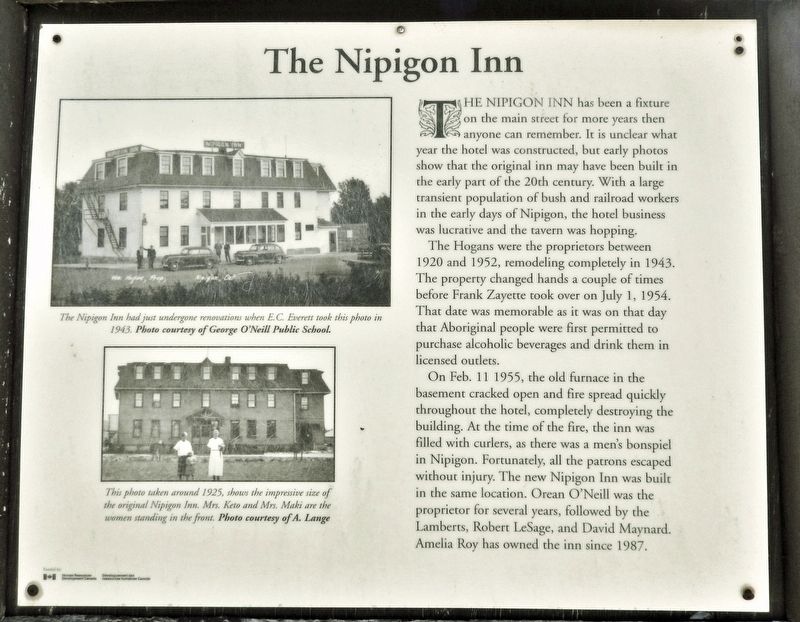 The Nipigon Inn Marker image. Click for full size.