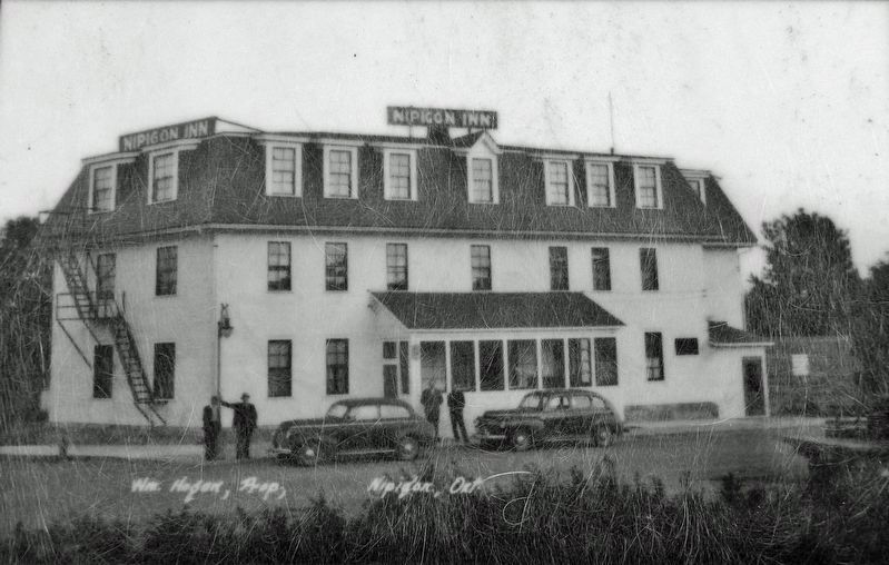 Marker detail: The Nipigon Inn, 1943 image. Click for full size.