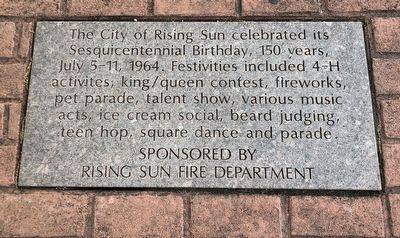 Rising Sun Sesquicentennial Marker. Click for full size. Rising Sun Sesquicentennial Marker image. Click for full size.