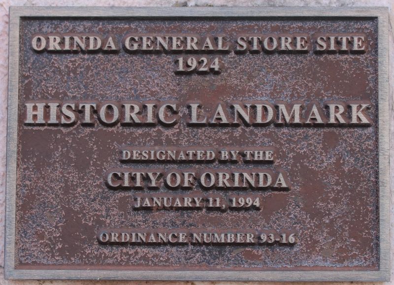 Orinda General Store Site Marker image. Click for full size.