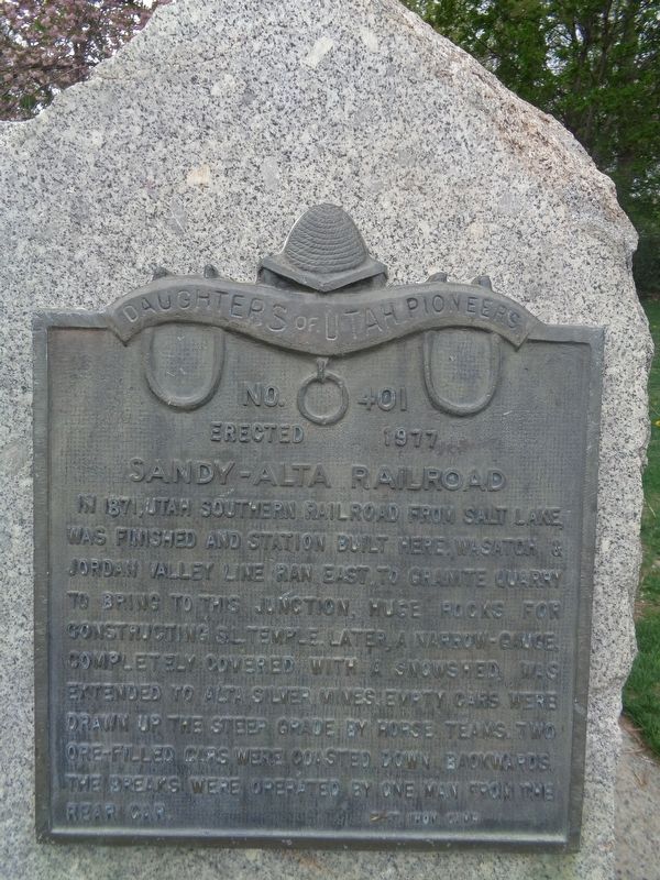 Sandy-Alta Railroad Marker. Click for full size. Sandy-Alta Railroad Marker image. Click for full size.