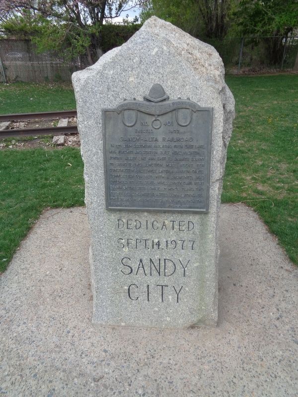 Sandy-Alta Railroad Marker. Click for full size. Sandy-Alta Railroad Marker image. Click for full size.