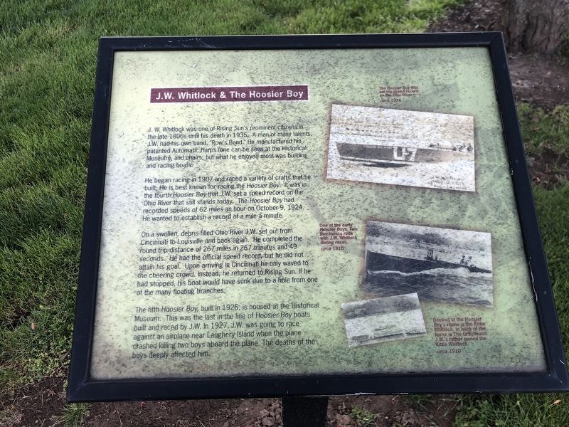 J.W. Whitlock & The Hoosier Boy Marker image. Click for full size.
