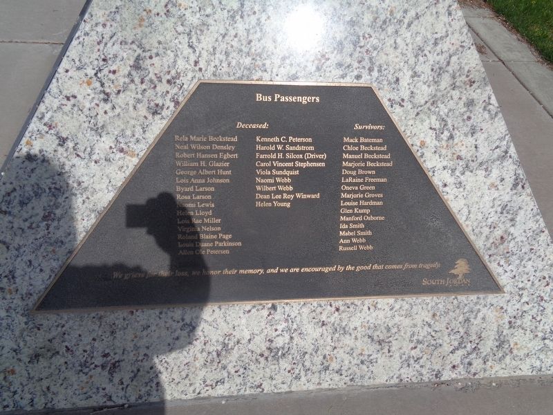 1938 School Bus/Train Accident Memorial image. Click for full size.