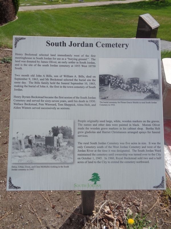 South Jordan Cemetery Marker image. Click for full size.