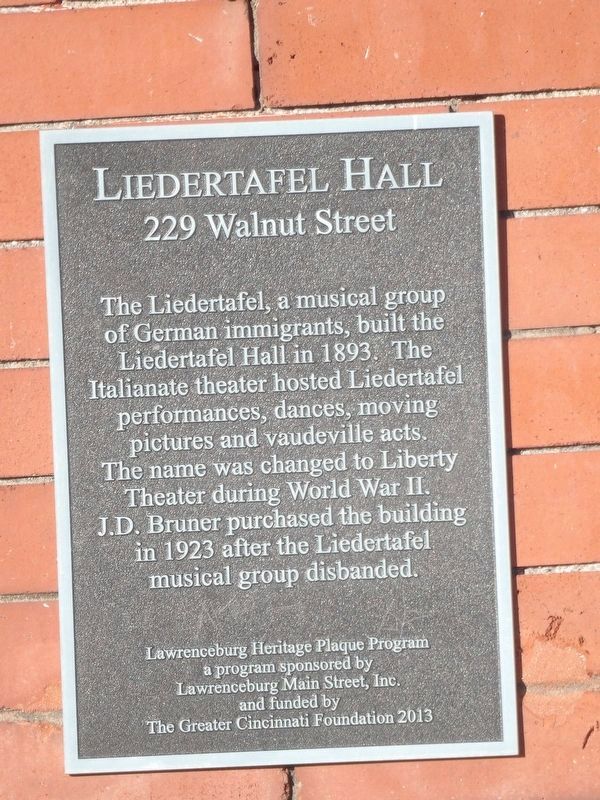 Liedertafel Hall Marker. Click for full size. Liedertafel Hall Marker image. Click for full size.