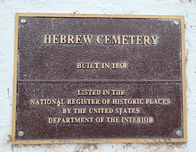 National Register of Historic Places - Hebrew Cemetery Marker image. Click for full size.