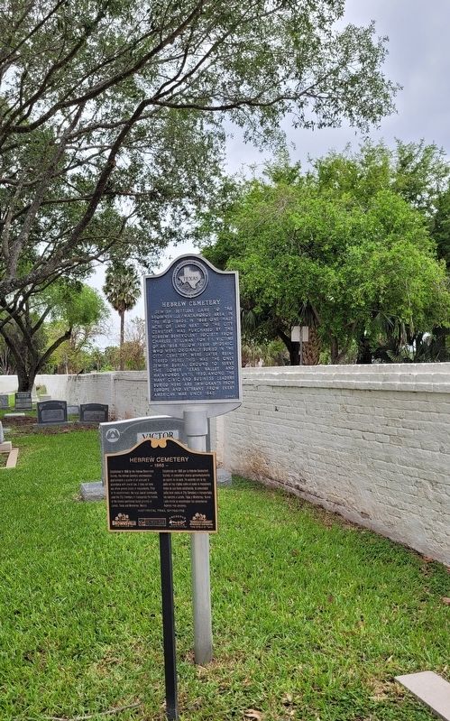 The Hebrew Cemetery Marker is the bottom marker of the two markers image. Click for full size.