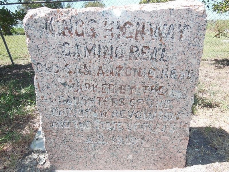 Kings Highway Camino Real Old San Antonio Road Marker. Click for full size. Kings Highway Camino Real Old San Antonio Road Marker image. Click for full size.