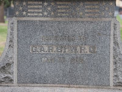 Grand Army of the Republic Monument Marker, Side One. Click for full size. Grand Army of the Republic Monument Marker, Side One image. Click for full size.