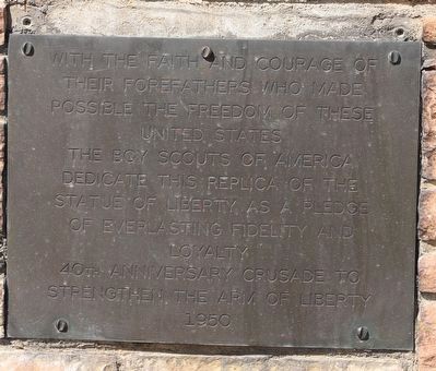 Replica of the Statue of Liberty Marker. Click for full size. Replica of the Statue of Liberty Marker image. Click for full size.