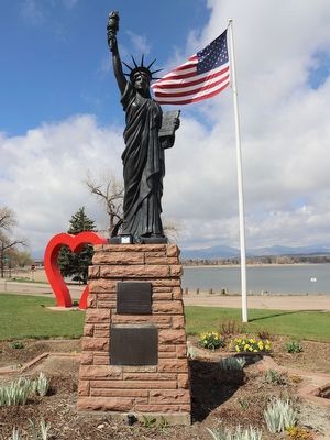 Replica of the Statue of Liberty Marker. Click for full size. Replica of the Statue of Liberty Marker image. Click for full size.