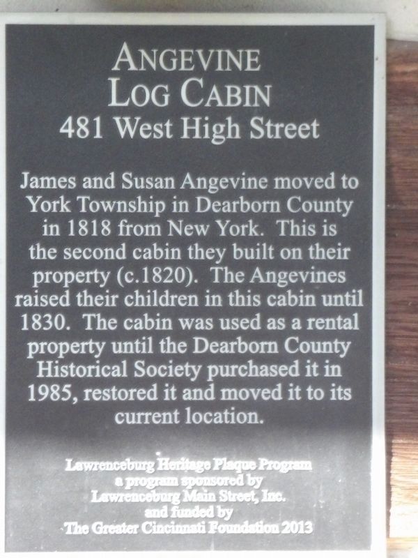 Angevine Log Cabin Marker. Click for full size. Angevine Log Cabin Marker image. Click for full size.