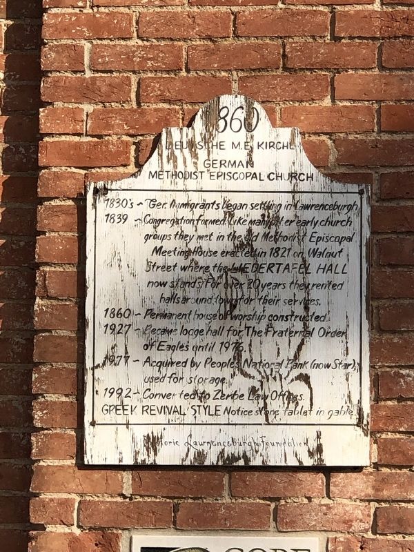 German Methodist Episcopal Church Marker. Click for full size. German Methodist Episcopal Church Marker image. Click for full size.