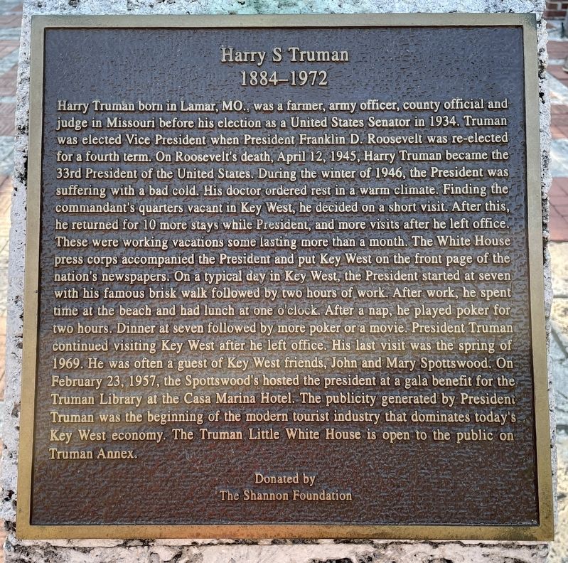 Harry S. Truman Marker image. Click for full size.