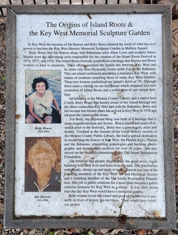 The Origins of Island Roots & the Key West Memorial Sculpture Garden image. Click for full size.