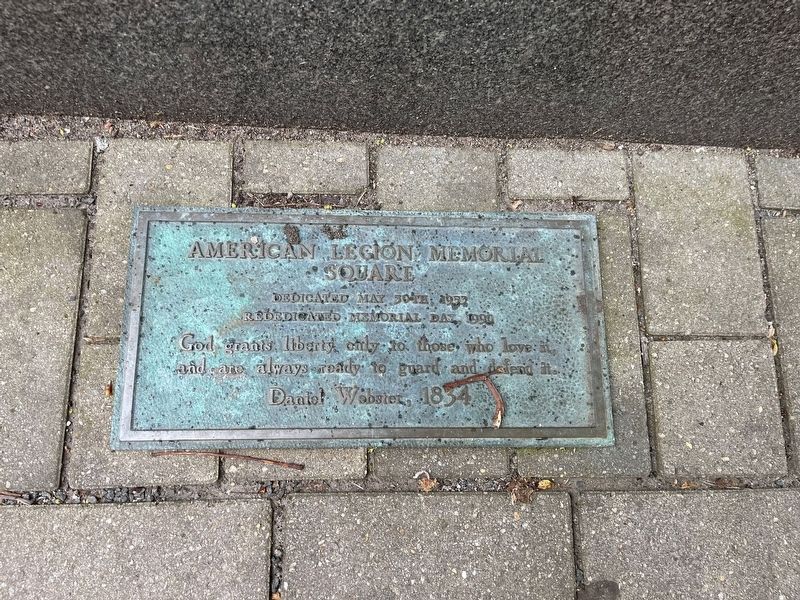Dedication plaque in front of the memorial. Click for full size. Dedication plaque in front of the memorial image. Click for full size.
