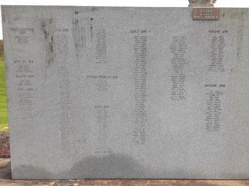 Holiday Veterans Memorial Honor Roll. Click for full size. Holiday Veterans Memorial Honor Roll image. Click for full size.