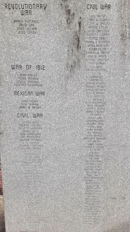 Holiday Veterans Memorial Honor Roll Detail. Click for full size. Holiday Veterans Memorial Honor Roll Detail image. Click for full size.