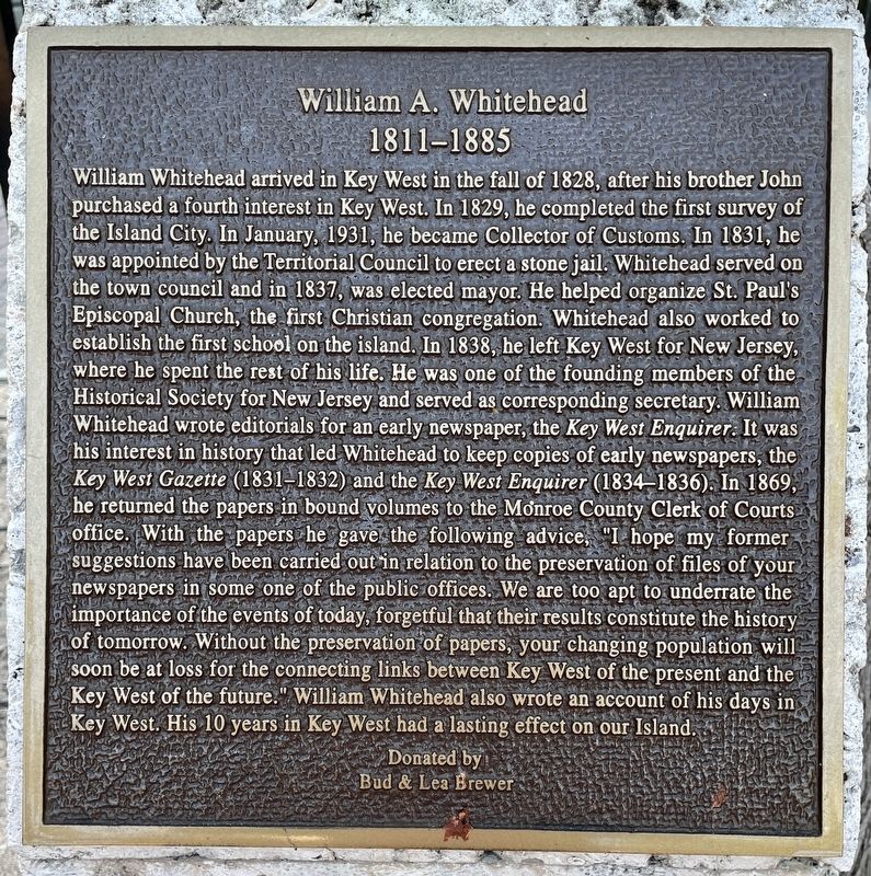 William A. Whitehead Marker image. Click for full size.
