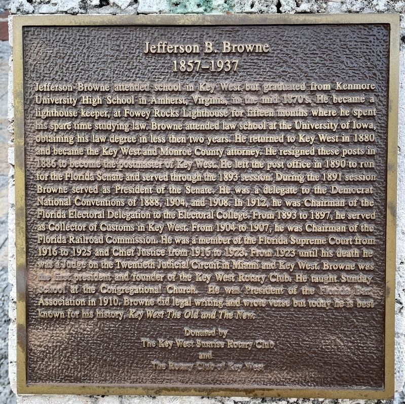 Jefferson B. Browne Marker image. Click for full size.