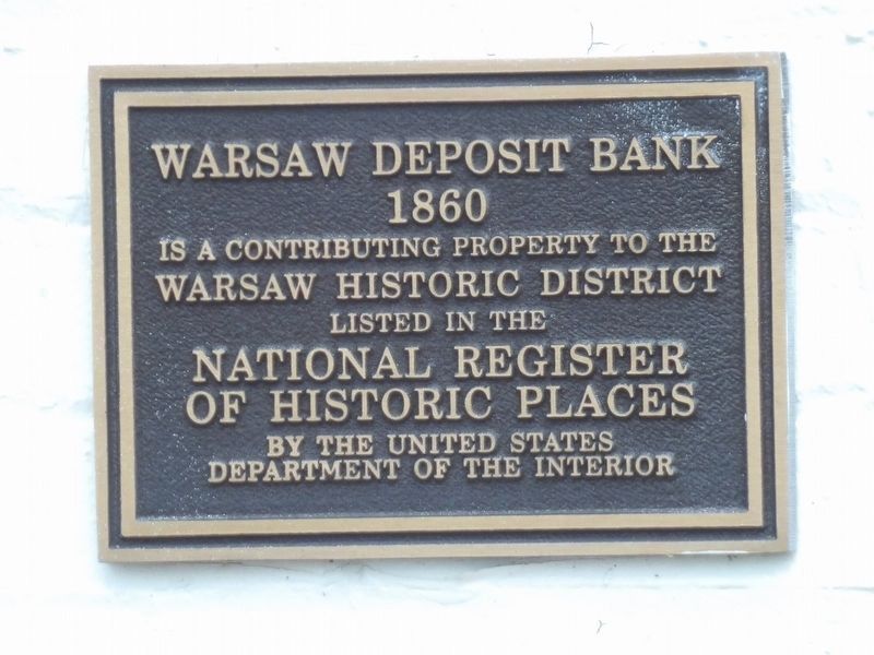 Warsaw Deposit Bank Marker image. Click for full size.