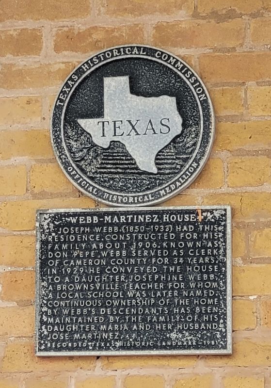 Webb-Martinez House Marker image. Click for full size.