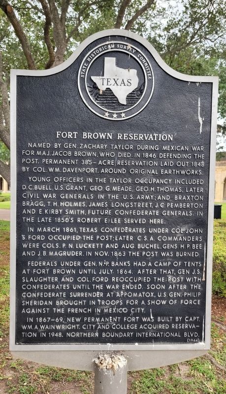 Fort Brown Reservation Marker image. Click for full size.