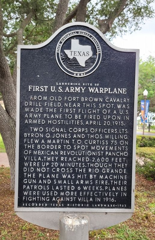 Launching Site of First U.S. Army Warplane Marker image. Click for full size.