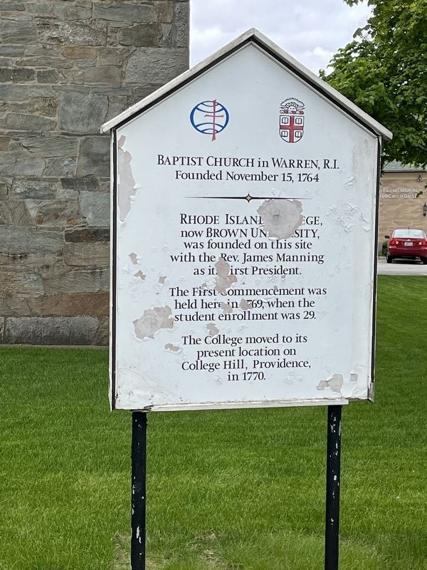 Baptist Church in Warren, R.I. Marker image. Click for full size.