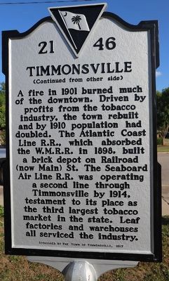 Timmonsville Marker, Side Two image. Click for full size.