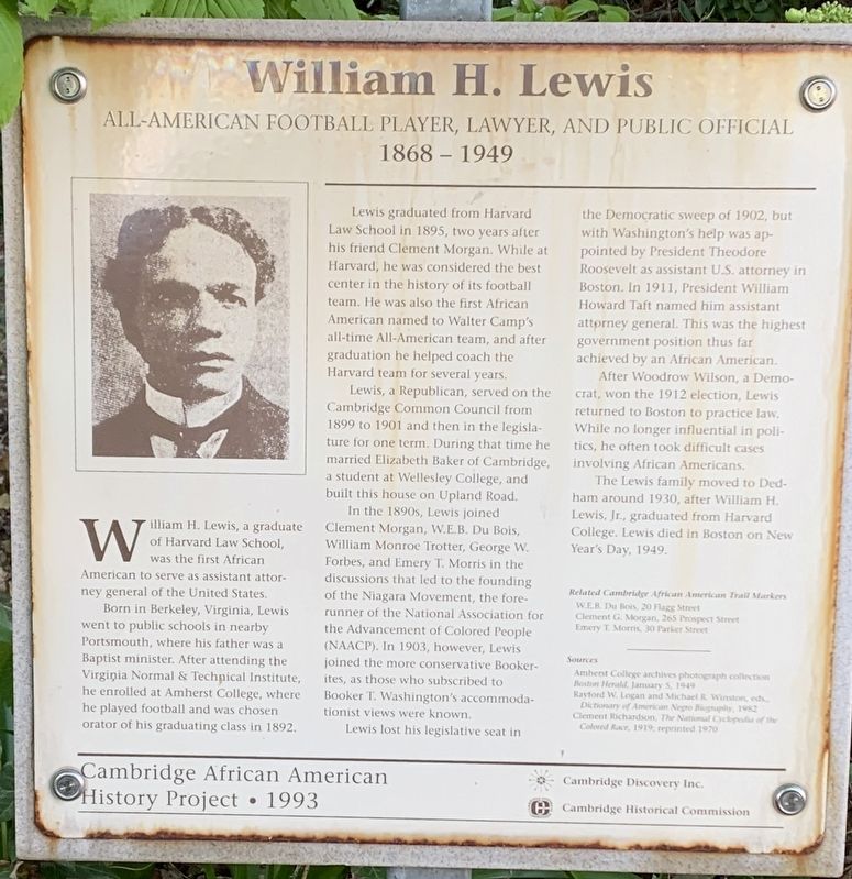 William H. Lewis Marker image. Click for full size.