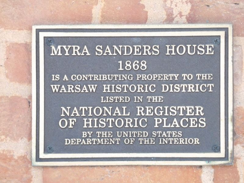 Myra Sanders House Marker image. Click for full size.