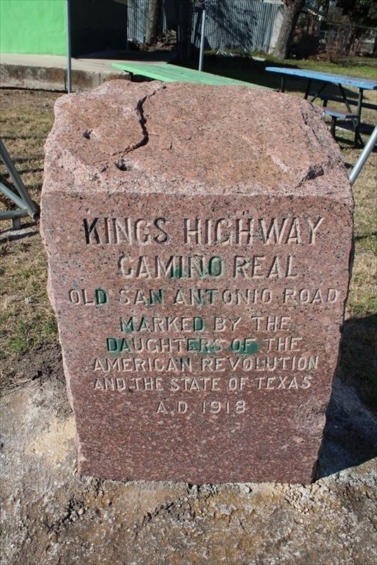 Kings Highway Camino Real — Old San Antonio Road Marker. Click for full size. Kings Highway Camino Real — Old San Antonio Road Marker image. Click for full size.