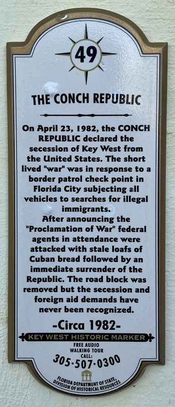 The Conch Republic Marker image. Click for full size.
