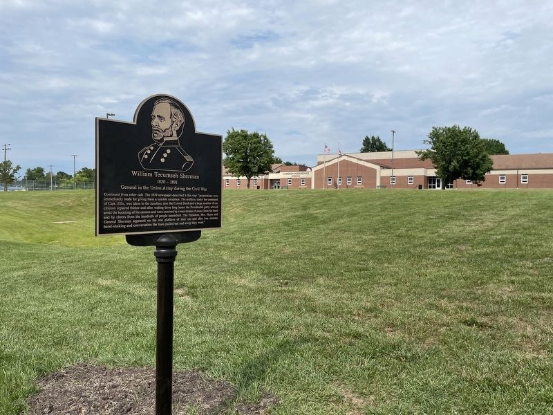 William T. Sherman marker in front of Cameron Intermediate School image. Click for full size.