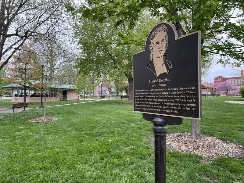 Michael Douglas side of the marker in McCorkle Park image. Click for full size.