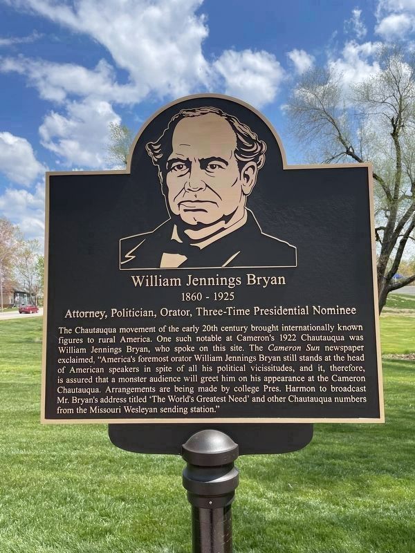 William Jennings Bryan Marker image. Click for full size.