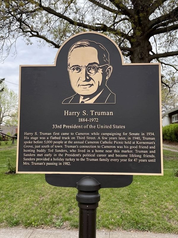 Harry S. Truman historic marker image. Click for full size.