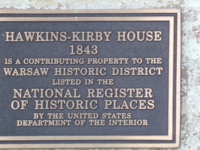 Hawkins-Kirby House Marker image. Click for full size.
