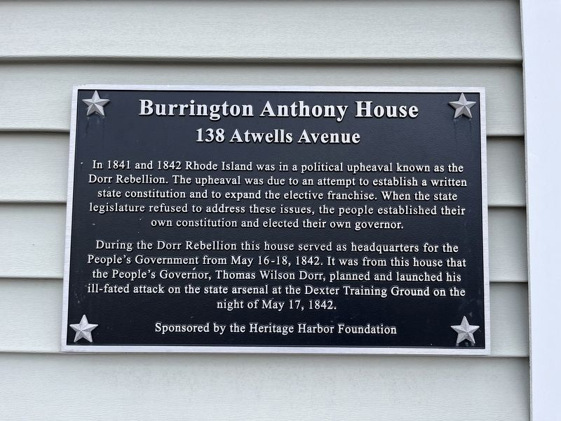 Burrington Anthony House Marker image. Click for full size.