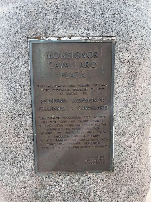 Monsignor Cavallaro Plaza Marker image. Click for full size.