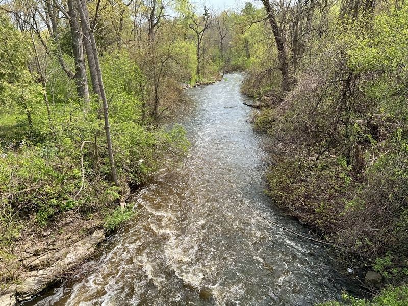 Spencer Creek, looking downstream from the marker location. image. Click for full size.