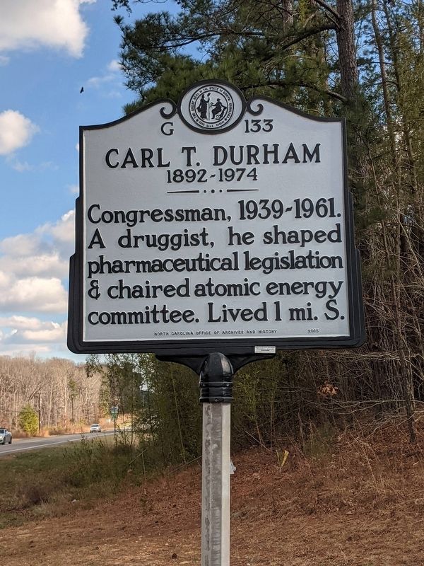 Carl T. Durham Marker image. Click for full size.